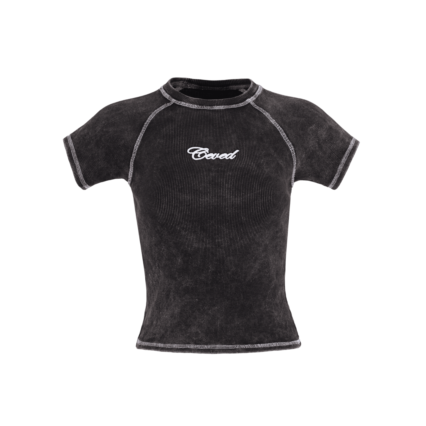 Camiseta Dama Acid Wash - Negra
