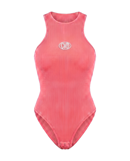 Body Rib F003 coral con óvalo CVD bordado