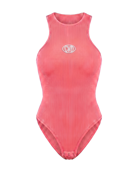 Body Rib F003 coral con óvalo CVD bordado