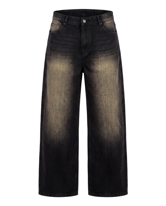 Jean Baggy Dirty F003 negro con lavado degradado