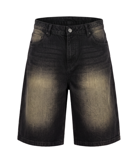 Bermuda Baggy Dirty F003 en denim negro